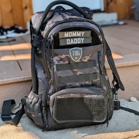 Tactical Baby Gear Daypack Diaper Bag in Multicam Black with Wipe Pouch - EUC - Picture 1 of 9
